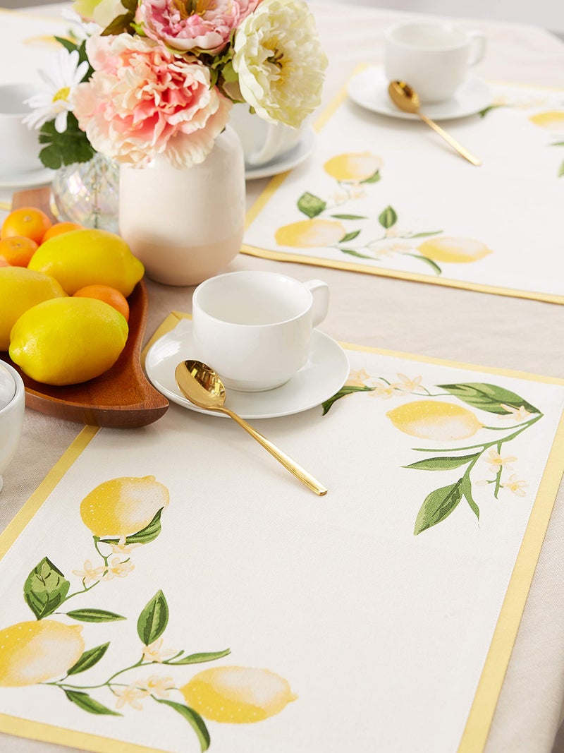 DII Lemon Bliss Tabletop Collection, Placemat Set, 6 Piece - Image 5